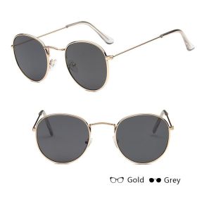 Women Retro Sunglasses (Option: Gold+gray)