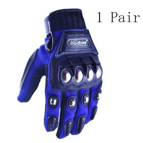 Hot Style Off-Road Motorcycle Riding Gloves Alloy Protective (Option: Blue-L)