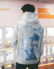 Men's And Women's Casual Printed Hooded Sweater (Option: JQ5234 Blue Word White-XXXL)
