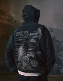 Men's And Women's Casual Printed Hooded Sweater (Option: JQ5234 White Black-M)